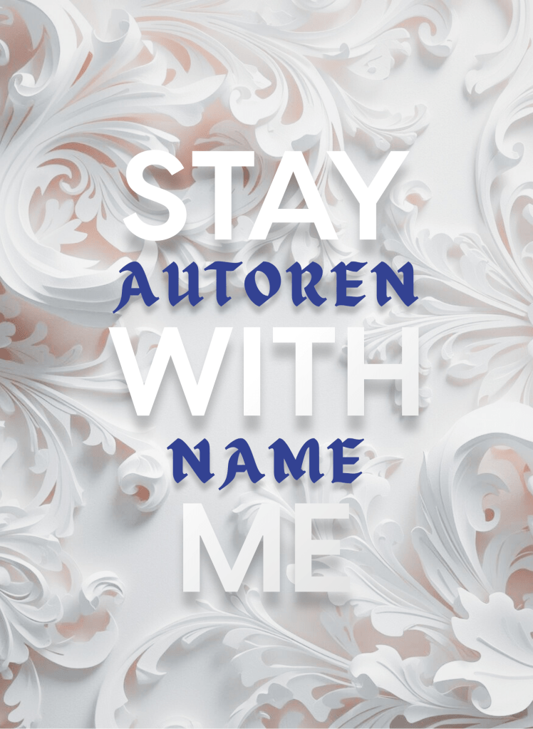 Buchcover Premade, Schrift groß und weiß mittig, dazwischen Autorenname blau vor einem Hintergrund aus weißen dreidimensional gerenderten Schnörkeln mit rosa Schatten.