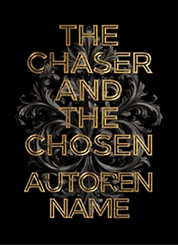 Buchcover-Premade Schrift groß mittig in Gold, dahinter dunkle baroque, florale Blätter, vor schwarz